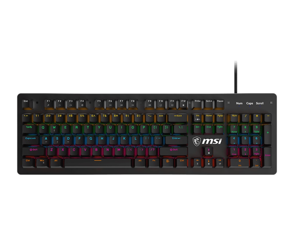  <b>Mechanical Gaming Keyboard:</b> MSI FORGE GK300 Blue Switches, USB Gaming Keyboard, 9-Mode RGB  